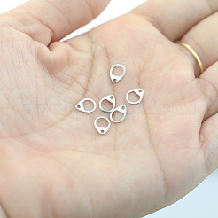 変色しない316ステンレススチールチャーム  アジャスターチェーンドロップ  ティアドロップ  ステンレス鋼色  7.5x6mm  穴：1mm&nbsp;STAS-L236-06P