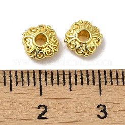 めっき合金ビーズラック  長持ちメッキ  正方形  18KGP本金メッキ  6x6x3mm  穴：1.6mm&nbsp;PALLOY-P296-04G
