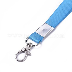 ポリエステルネックストラップストラップ  カニカン付き  空色  48.5x1.5cm&nbsp;AJEW-WH0098-79D
