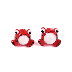 手作りランプワークビーズ連売り  カエル  レッド  15x19.5x17mm  穴：1.6mm  約35個/連  15.98''（40.6センチメートル）&nbsp;LAMP-P066-07A