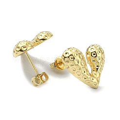 Rack Plating Brass Heart Stud Earrings for Valentine's Day&nbsp;EJEW-Q780-13G