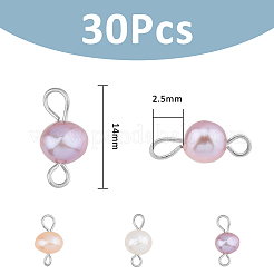 Natural Cultured Freshwater Pearl Connector Charms&nbsp;PALLOY-FH00005