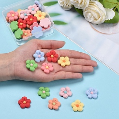 35Pcs 7 Colors Resin Frosted Cabochons&nbsp;CRES-CJ0001-24
