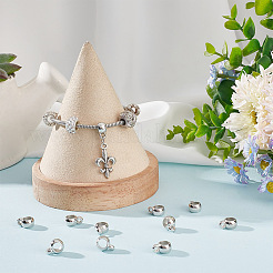 Ccb プラスチック チューブ ベイル  ループベイル  ロンデル保釈ビーズ  プラチナ  11x5x8mm  穴：1.5mm  600個/箱&nbsp;KY-NB0001-57