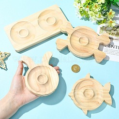 4種類のスタイルの木製ブレスレットディスプレイトレイ4個。  ブレスレット用ジュエリートレイ  混合図形  パパイヤホイップ  12.2~19x9.45~12.2x1.45~1.5cm  1個/スタイル&nbsp;BDIS-CJ0001-01