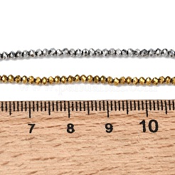 電気メッキガラスビーズセット  多面カット  混合スタイル  ロンデル  ミックスカラー  2x1.5mm  穴：0.6mm  約208~220個/連  34~36cm  12色  1連 / color  1連売り/箱&nbsp;EGLA-FH0001-01