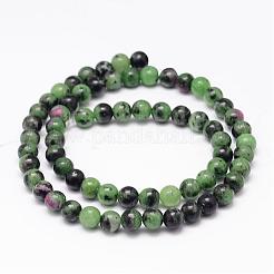 Natural Ruby in Zoisite Bead Strands&nbsp;G-K153-B18-12mm