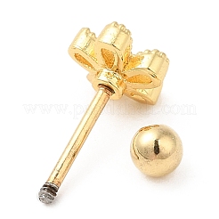 Brass Micro Pave Clear Cubic Zirconia Stud Earrings&nbsp;LS-EJEW-L265-02G