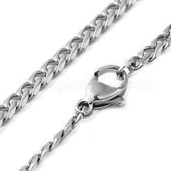変色しない304ステンレススチール製キューバチェーンネックレス、男性用、女性用  ステンレス鋼色  19.69インチ（50cm）&nbsp;NJEW-C013-02P