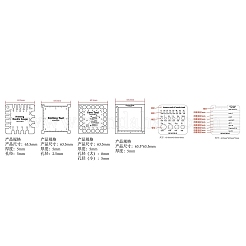 正方形の木製編み針ゲージ & 63.5x63.5x5 インチあたりの糸巻きガイド & かぎ針編みの定規ボード  小麦  6mm  [1]個/セット&nbsp;DIY-WH0033-90