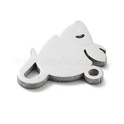 変色しない304ステンレススチールチャーム  ステンレス鋼色  レーザー切断  マウス  10x13x1mm  穴：1.2mm.&nbsp;STAS-K272-01D-P