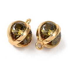 Brass Micro Pave Cubic Zirconia Charms&nbsp;KK-K422-01B