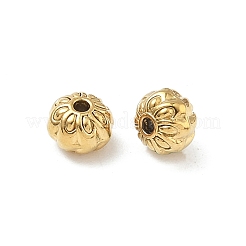 304ステンレススチールビーズ  花  イオンプレーティング（ip）  18KGP本金メッキ  6x4.8mm  穴：1mm&nbsp;STAS-D204-20G