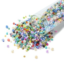 ガラスシードビーズ  混合スタイル  ミックスカラー  2~4.5x1~5mm  穴：0.5~1mm  約35000個/1000g&nbsp;GLAA-XCP0005-01