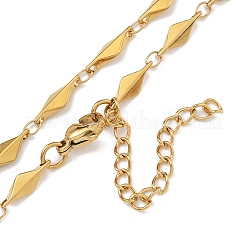304 Stainless Steel Rhombus Link Necklaces&nbsp;NJEW-H043-01G