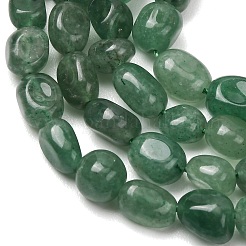 天然石グリーンアベンチュリンビーズ連売り  ナゲット  タンブルストーン  7~12x6~8x5~7mm  穴：1mm  約43~44個/連  15.47~15.63''（39.3~39.7センチメートル）&nbsp;G-G146-A33-01