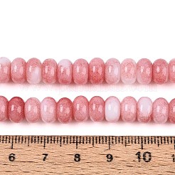 ガラスビーズ連売り  天然石風  ロンデル  染め  ライトコーラル  8~8.5x4.5~5mm  穴：1~1.2mm  約155~159個/連  30.12~31.30インチ（76.5~79.5cm）&nbsp;GLAA-N059-5x8mm-40