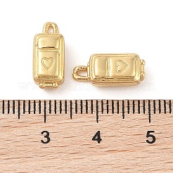 真鍮チャーム  長持ちメッキ  鉛フリー＆カドミウムフリー  トランク  18KGP本金メッキ  14x6x5mm  穴：2x1mm&nbsp;KK-K384-02G