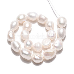 天然養殖淡水パールビーズ連売り  研磨両側  乳白色  7.5~12x7~8.5x5~8mm  穴：0.6mm  約19~20個/連  6.89~7.09インチ（17.5~18cm）&nbsp;PEAR-N028-06