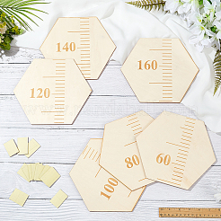 Hexagon Wood Measuring Growth Chart Rulers&nbsp;TOOL-WH0136-124A