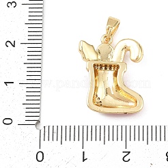 Christmas Brass Micro Pave Cubic Zirconia Pendants&nbsp;LS-KK-K413-01C-G