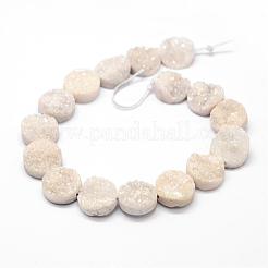 Electroplated Natural & Dyed Druzy Agate Bead Strands&nbsp;G-N0169-004Q-01