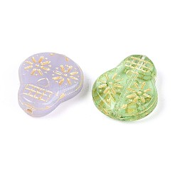頭蓋骨のガラスビーズ  ゴールドライン入り  ミックスカラー  19~20x16.5x4~6mm  穴：0.9mm&nbsp;GLAA-T025-60M