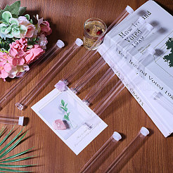 蓋付き透明チューブプラスチックビーズ容器  透明  23.3x1.85cm  内径：1.8のCM&nbsp;CON-WH0092-81A