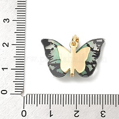 Rack Plating Leaf Brass Acrylic Pendants&nbsp;KK-S407-09G