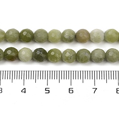 天然台湾ヒスイのビーズ連売り  ラウンド  ファセット（128ファセット）  6mm  穴：1mm  約62個/連  14.88''（37.8センチメートル）&nbsp;G-K310-A23-6mm-01