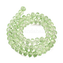 透明焼付塗料ガラスビーズ  多面カット  ロンデル  芝生の緑  8x6mm  穴：1.4mm&nbsp;X1-DGLA-A034-T8mm-D11