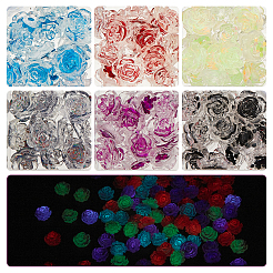 192pcs 12 Style Camellia Transparent Resin Cabochons&nbsp;MRMJ-OC0003-34