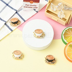 コーヒーエナメルピン 4色 2個  バックパック服用合金ブローチ  ミックスカラー  19x26mm  2個/カラー&nbsp;JEWB-CJ0003-31