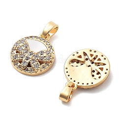 Brass Micro Pave Cubic Zirconia Charms&nbsp;KK-L222-017G