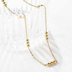 PVD Vacuum Plating 304 Stainless Steel Cable Chain Necklaces&nbsp;NJEW-I248-17G