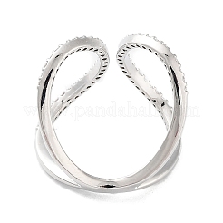 Rack Plating Brass Micro Pave Cubic Zirconia Adjustable Rings&nbsp;RJEW-D025-16P