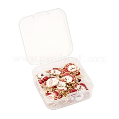 40Pcs 4 Style Christmas Theme Light Gold Alloy Enamel Pendants&nbsp;ENAM-LS0001-61