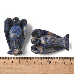 天然ソーダライト彫刻の天使像  自宅オフィスのデスクトップの風水の装飾品  18.5~20x29~35x49~51mm&nbsp;GG-CBA9C2C-A33