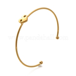304 Stainless Steel Cuff Bangles&nbsp;STAS-Z108-08G-01