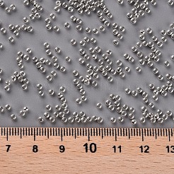 11/0 FGBグレードA染色ガラスシードビーズ  ラウンド  銀  2.3x1.5mm  穴：1mm  約5300個/50g&nbsp;X-SEED-N001-C-0563