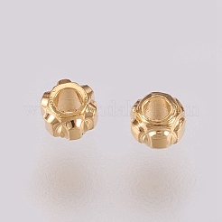 真鍮製スペーサービーズ  ニッケルフリー  18KGP本金メッキ  ランタン  3x2.5mm  穴：1mm&nbsp;X-KK-Q735-289G