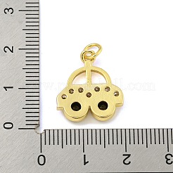 Car Rack Plating Brass Micro Pave Cubic Zirconia Pendants&nbsp;KK-Z053-10G