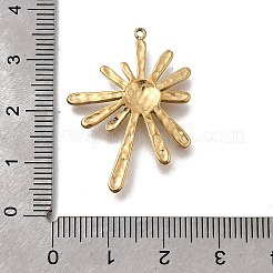 304ステンレスペンダント  太陽のチャーム  イオンプレーティング（ip）  18KGP本金メッキ  32.5x23x3mm  穴：1.4mm&nbsp;STAS-F318-16G