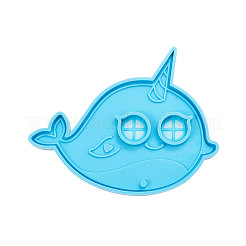 ハロウィンクジラマスクシリコンモールド  レジンキャストペンダントモールド  UVレジン用  エポキシ樹脂ジュエリー作り  空色  112.5x141.5x8.5mm  穴：4.5mm&nbsp;DIY-CJC0001-28