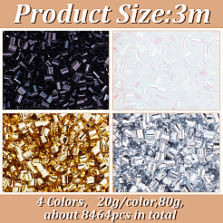 80G 4 Colors Plastic Tube Beads&nbsp;KY-HY0001-14C