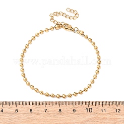 304ステンレススチールボールチェーンブレスレット  ゴールドカラー  7-1/4インチ（18.3cm）&nbsp;LS-BJEW-C134-01C-G