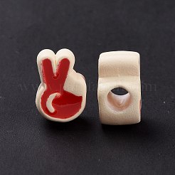 Rubberized Style Acrylic European Beads&nbsp;SACR-E009-18