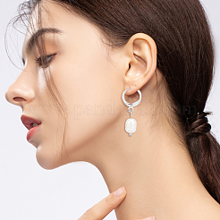 2ペア2色プラスチックイミテーションパールビーズダングルフレンチフックピアス  女性のための合金ジュエリー  プラチナ·ゴールデン  28.5mm  ピン：0.9mm  1ペア/カラー&nbsp;EJEW-FI0001-03