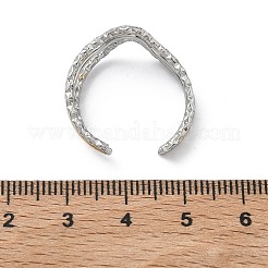 304ステンレススチール製トリプルウェーブカフオープンリング（女性用）  イオンプレーティング（ip）  ゴールデン·ステンレス鋼色  13mm  usサイズ9 3/4(19.5mm)&nbsp;RJEW-A095-01PG