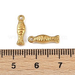 海をテーマにした304ステンレススチールペンダント  イオンプレーティング（ip）  魚  14x4x2.5mm  穴：1.2mm&nbsp;STAS-F317-01B-G